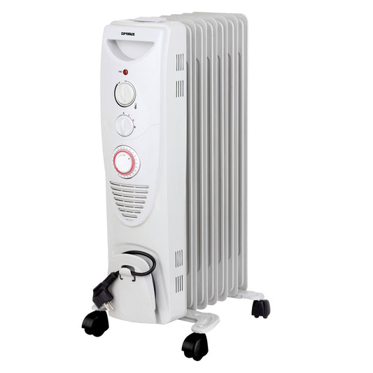 Optimus Portable 7 Fins Oil Filled Radiator Heater with Timer - Hillery's Products & Services