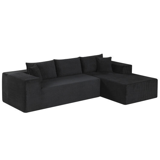 Modular Sectional Sofa Corduroy Upholstered L-shaped Sofa Couch with Deep Seats