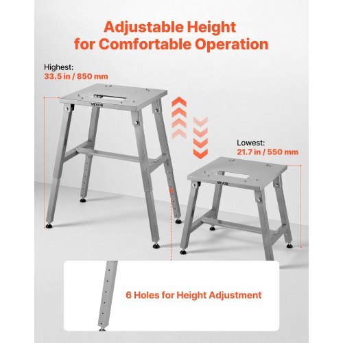 Electric Meat Bandsaw Stand, Floor Stand with Adjustable Height, Stable H-Shaped Frame, Anti-Slip Foot Pads, for Our Bone Saw Machine, Compatible with Models BS-130 & BS-250