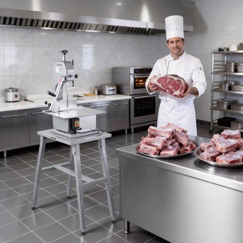 Electric Meat Bandsaw Stand, Floor Stand with Adjustable Height, Stable H-Shaped Frame, Anti-Slip Foot Pads, for Our Bone Saw Machine, Compatible with Models BS-130 & BS-250