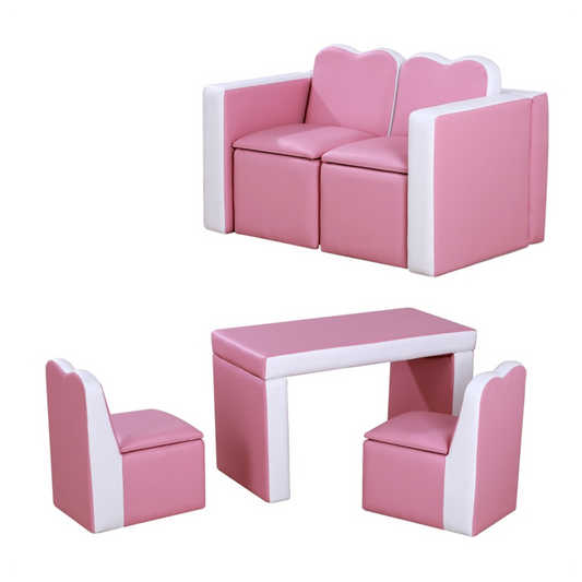 Kids 2-in-1  Sofa Sets-Pink