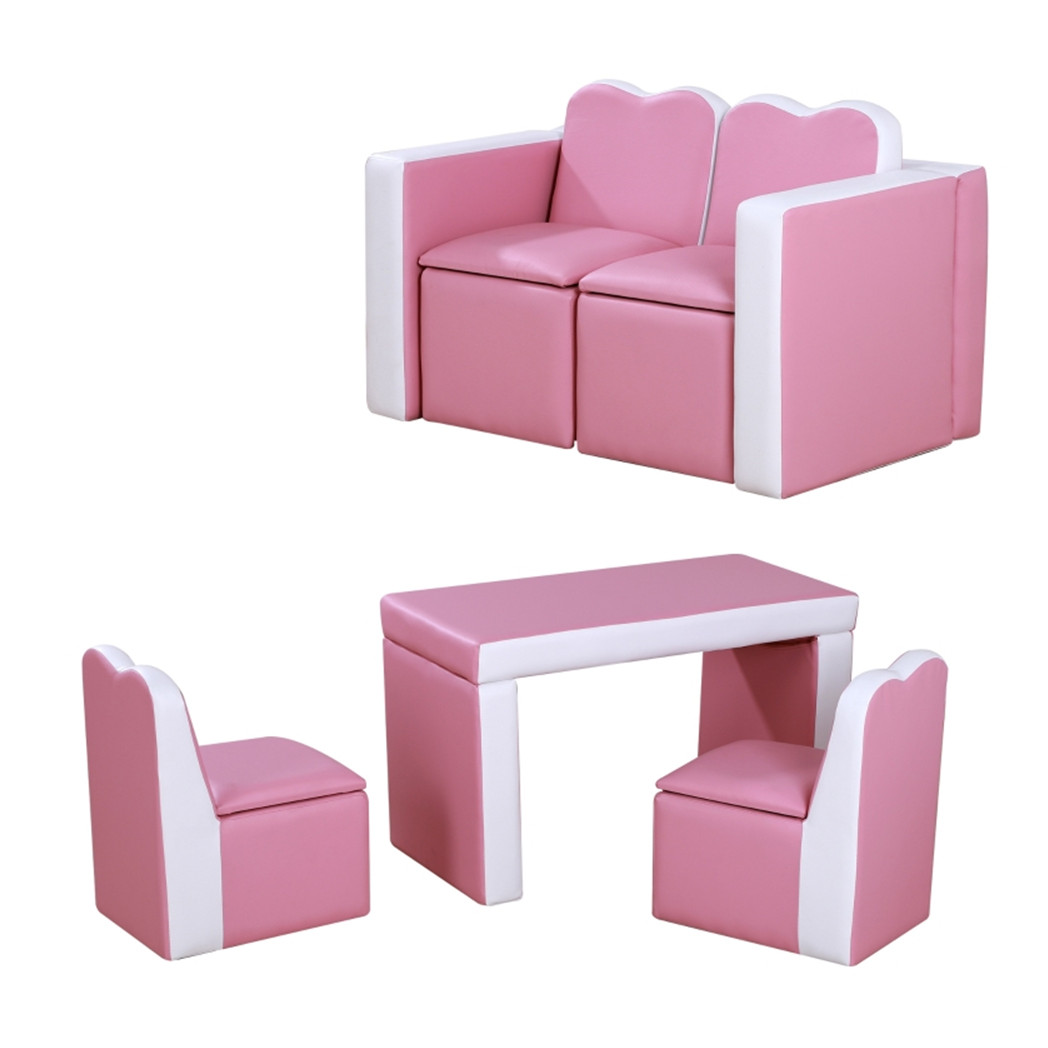 Kids 2-in-1  Sofa Sets-Pink