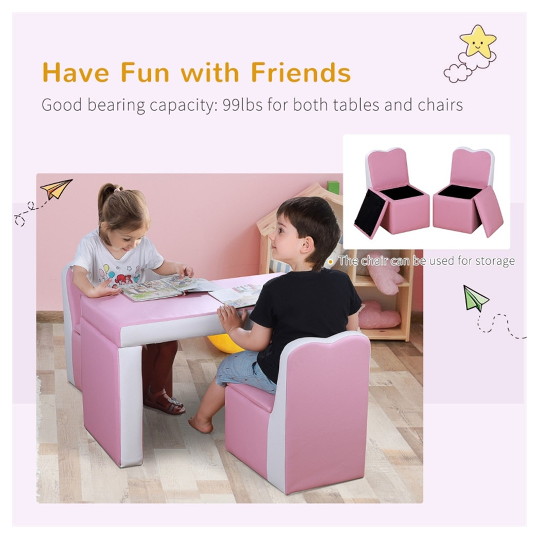 Kids 2-in-1  Sofa Sets-Pink