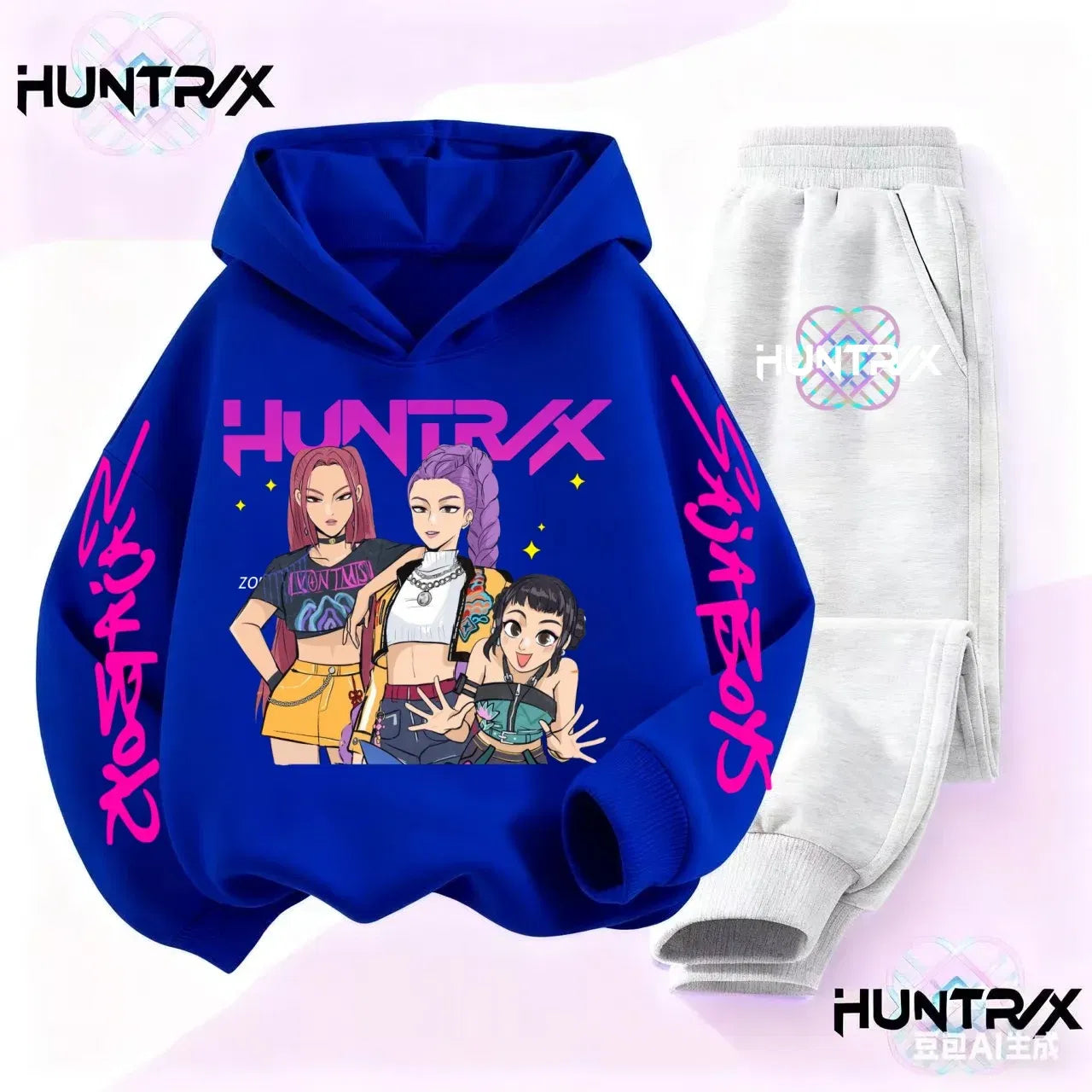 Blue, Kid Size: 6 - Kpop Demon Hunters Hoodie Set Boys Girls Kids Autumn Sportswear Daily Clothes
