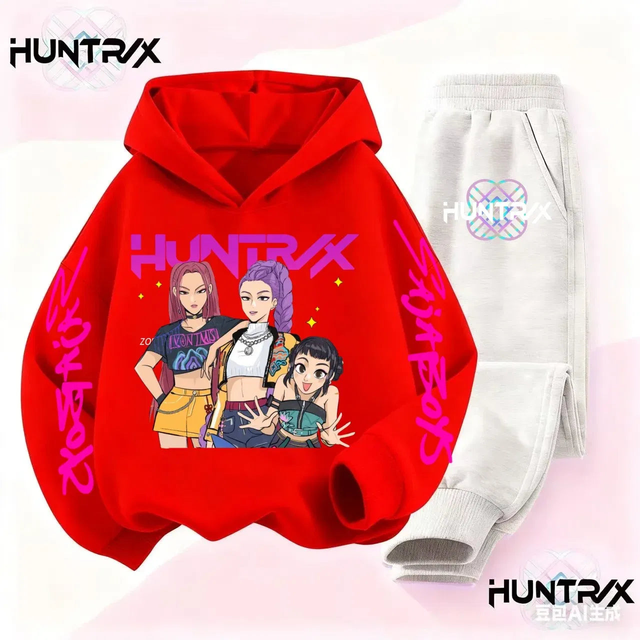 Blue, Kid Size: 6 - Kpop Demon Hunters Hoodie Set Boys Girls Kids Autumn Sportswear Daily Clothes