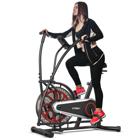 Upright Air Bike with Unlimited Resistance-Black - Hillery's Products & Services
