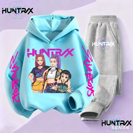 Blue, Kid Size: 6 - Kpop Demon Hunters Hoodie Set Boys Girls Kids Autumn Sportswear Daily Clothes