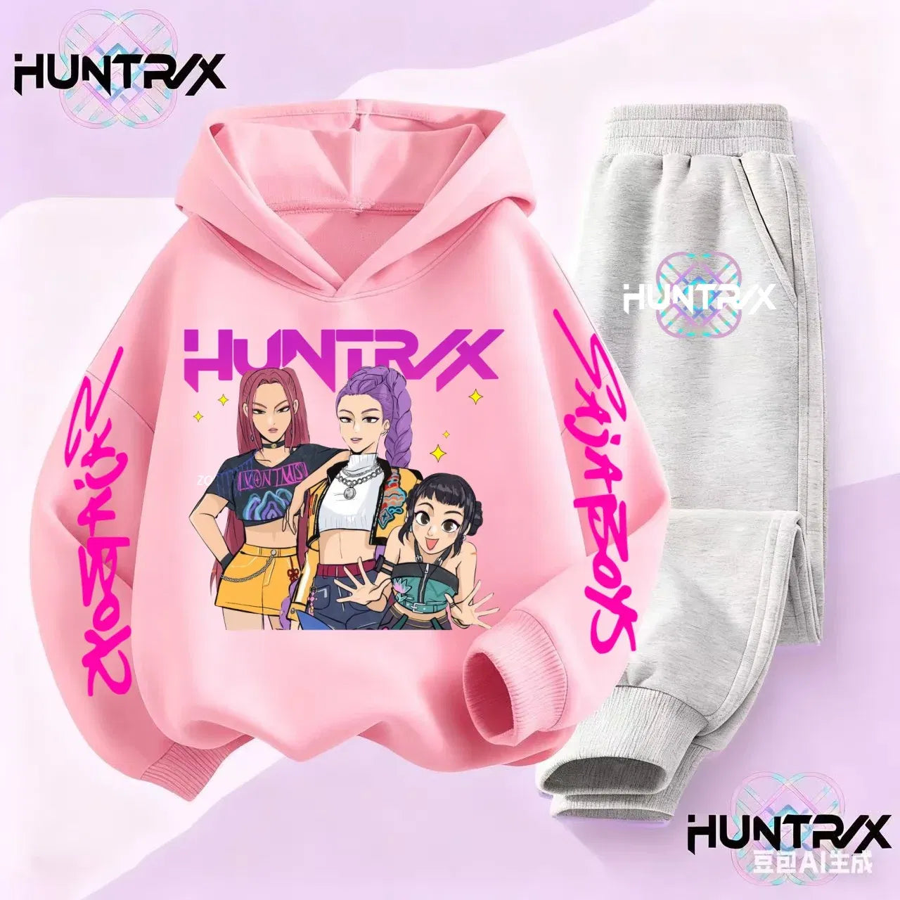 Blue, Kid Size: 6 - Kpop Demon Hunters Hoodie Set Boys Girls Kids Autumn Sportswear Daily Clothes