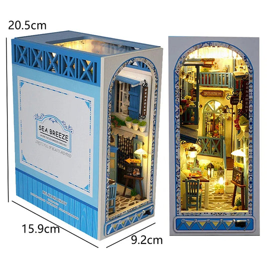 DIY Wooden Book Nook Miniatures Shelf Insert Dollhouse Building - Hillery's Products & Services