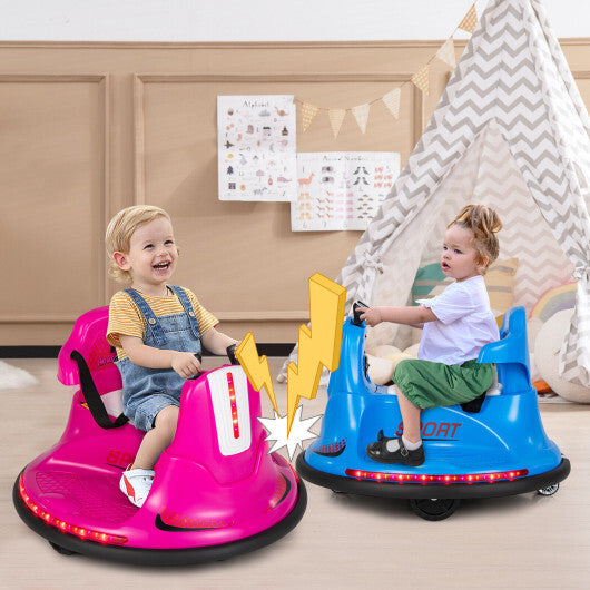 12V Kids Ride On Bumper Car with Remote Control Lights and Music-Blue - Hillery's Products & Services