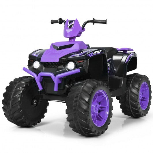 12V Kids Electric 4-Wheeler ATV Quad Ride On Car with LED Light-Purple