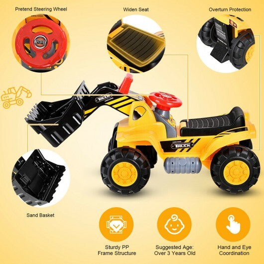 Kids Ride On Bulldozer Toy Play Truck with Adjustable Bucket