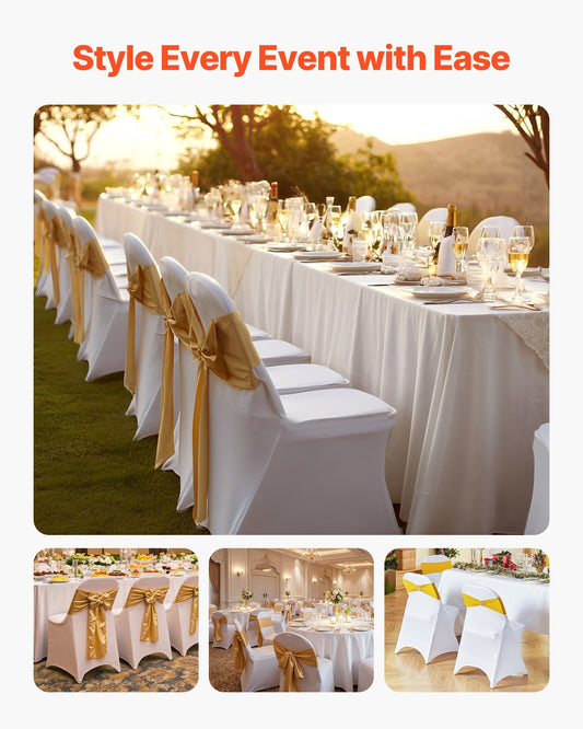 150 Pcs White Chair Covers Set