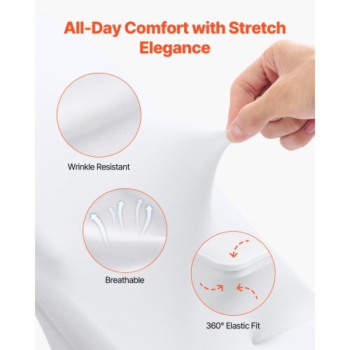 150 Pcs White Chair Covers Set