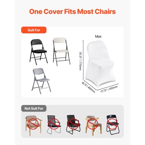 150 Pcs White Chair Covers Set