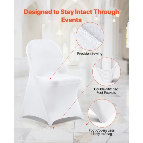 150 Pcs White Chair Covers Set