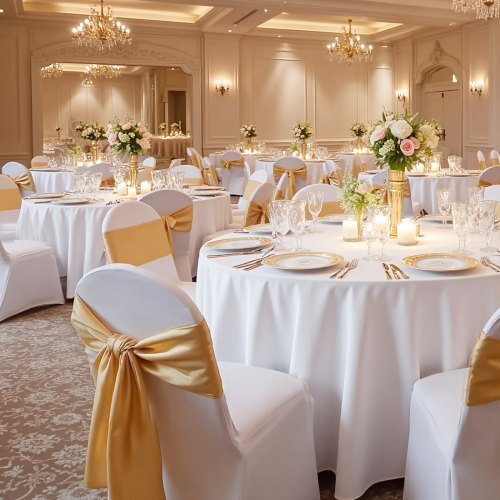 150 Pcs White Chair Covers Set