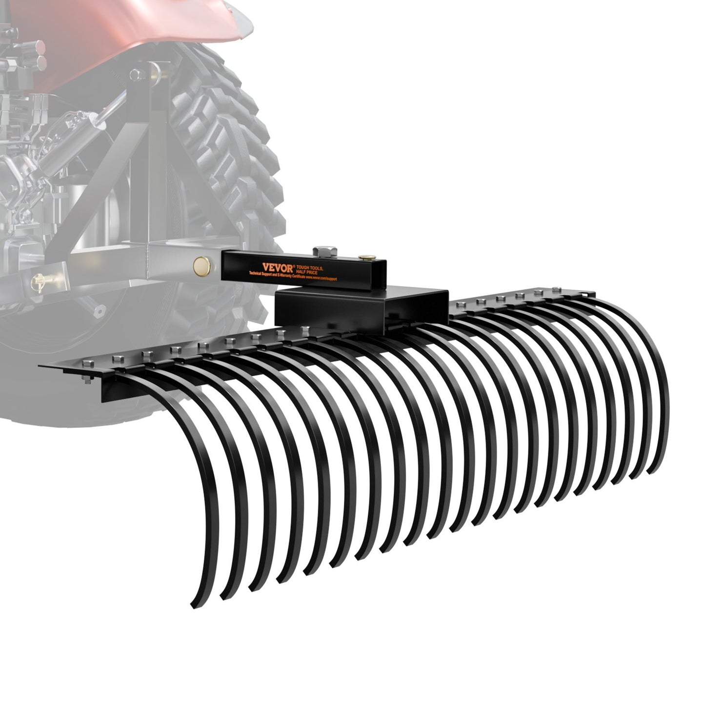 Tow Behind Landscape Rake, 60" Tow Dethatcher with 21 Steel Coil Tines