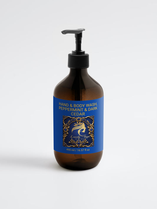 Lovely Toya Hand & Body Wash, Peppermint & Dark Cedar